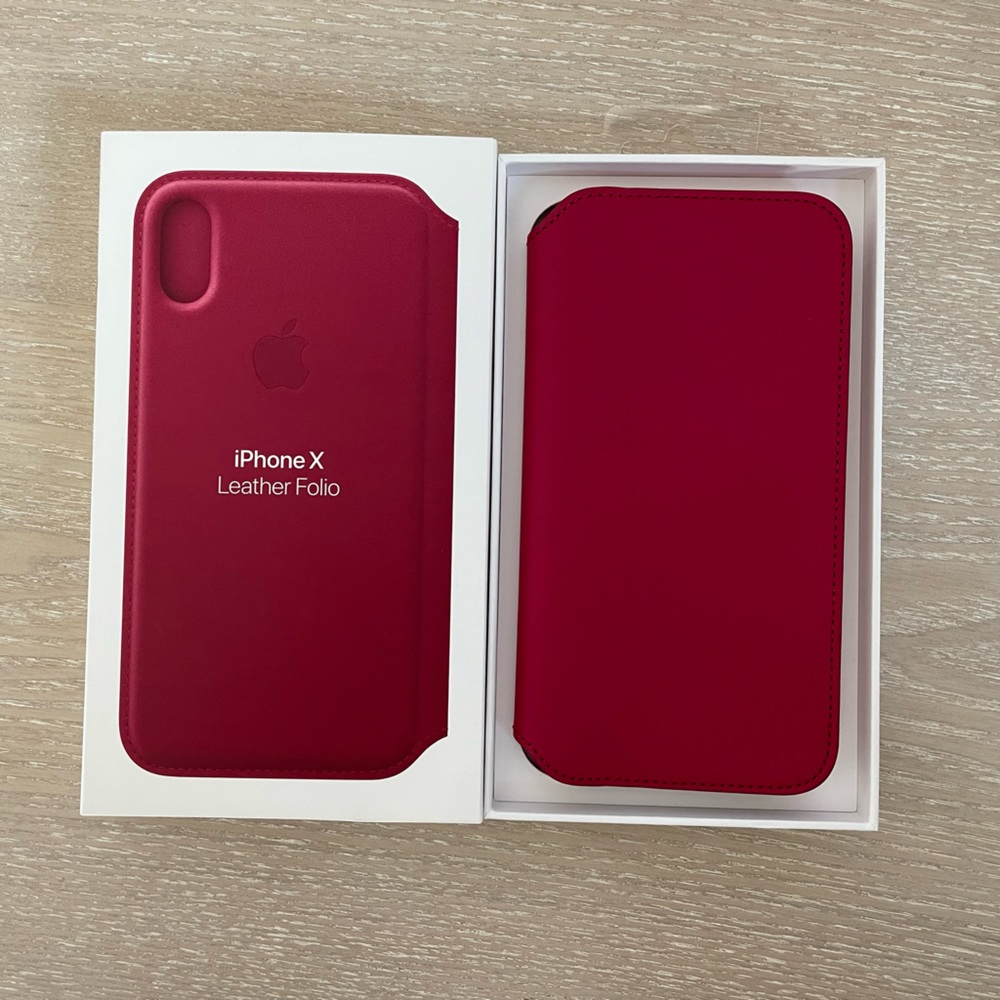 iPhone X Leather Folio - Berry
